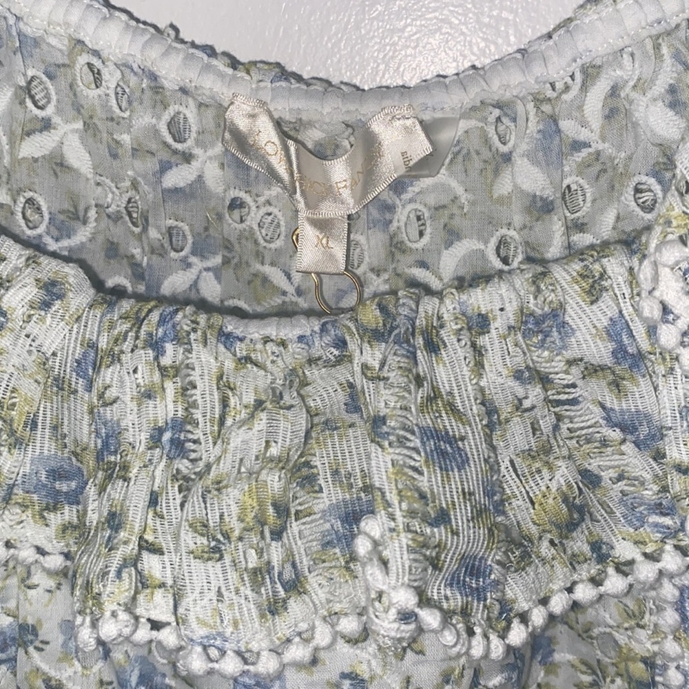 LoveShackFancy Dorabella Lace-Trimmed Floral Top - Picture 8 of 11